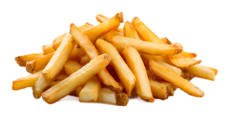 Flavorful loaded fries isolated on a transparent background