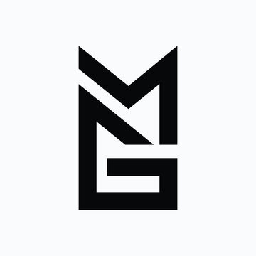 Letter Mg or Gm initial creative unique shapes alphabet monogram logo