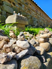 The stacked rocks at Naksansa Korean Buddhist Temple Complex in Yangyang, South Korea