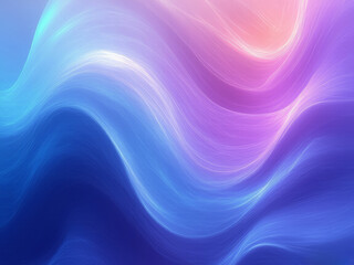Obraz premium Develop a tranquil abstract background with harmonic glowing waves in muted blue and lavender tones.