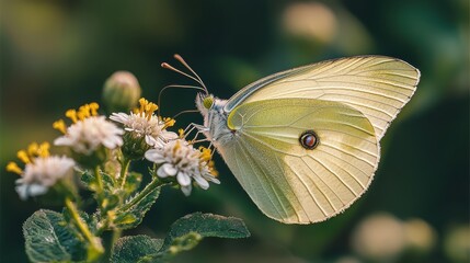 close up of butterfly on flower, showcasing delicate wings and vibrant colors, symbolizing nature beauty and tranquility