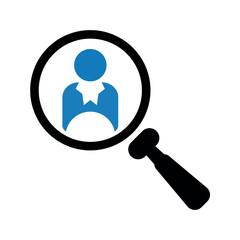 Online job search flat career icon.