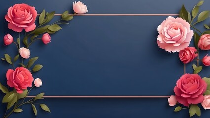 Chester banner with empty space Without Text, Mother Day theme minimalist Navy background