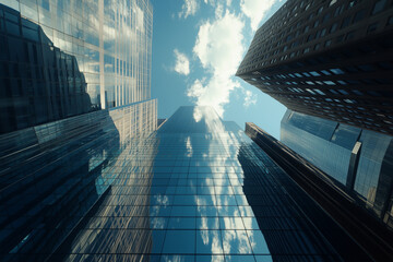 Modern Skyscrapers Against a Blue Sky