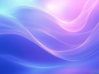 Fototapeta premium Develop a tranquil abstract background with harmonic glowing waves in muted blue and lavender tones.