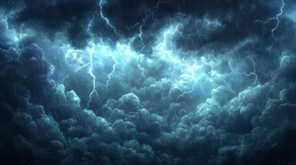 Fototapeta premium Rainstorm, lightning and thunderstorm