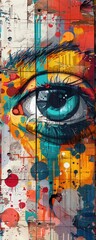 Fototapeta premium Design an edgy and colorful digital graffiti artwork integrating elements of urban culture Enhance the vibrancy of the piece to captivate viewers in a modern interpretation of street art
