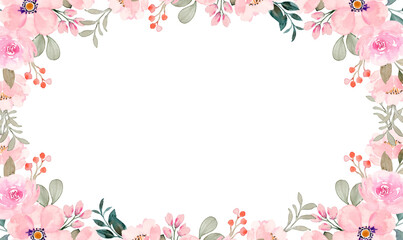Watercolor flowers background vector for design