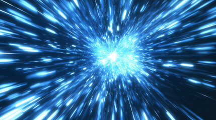 Futuristic Light Burst, Digital Tech Abstract