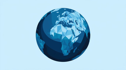 Global Business  World Map  Earth  Low Poly  Blue  International  Connection  Networking
