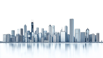Obraz premium a simple modern city skyline isolated on a transparent background