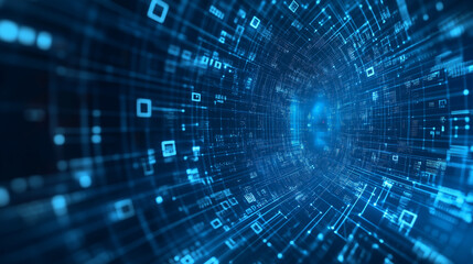 Obraz premium Futuristic Cyberspace Data Flow