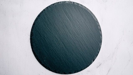 Round Black Slate Serving Board  Kitchen Tabletop  Food Presentation