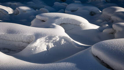 Snowy Landscape  Winter Wonderland  Cold Season  White Snowdrifts  Ice  Frost  Nature Scen