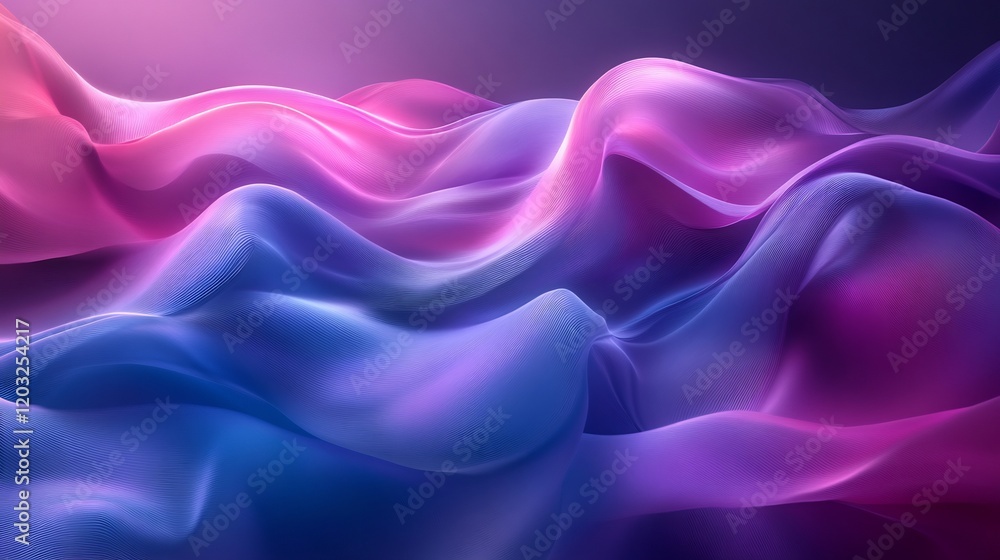 Aufkleber dynamic blend of blue and magenta flowing curves with soft fluid lines and bold gradient colors crea