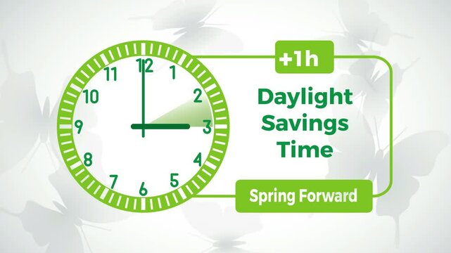 Start of daylight saving time in March with clocks moving forward from 2 am to 3 am.