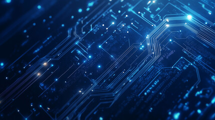 Blue High Tech Circuitry Background