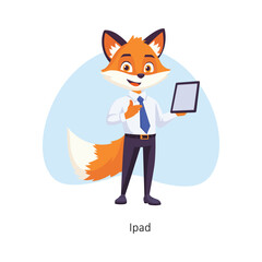 Ipad vector character illustration. EPS 10 File
