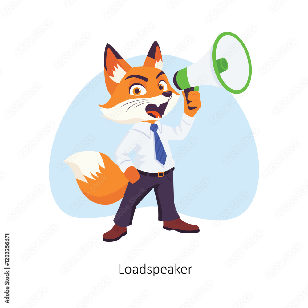 Poster loadspeaker vector character illustration. eps 10 file