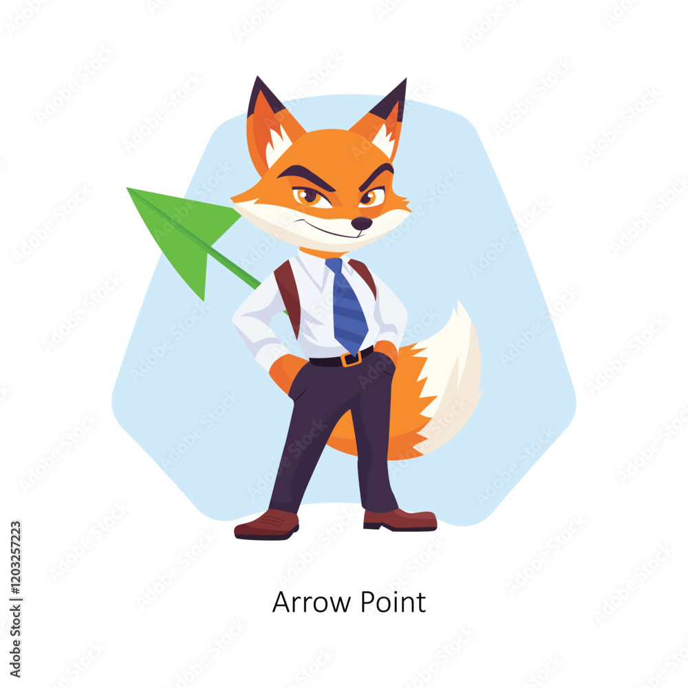 Poster arrow point vector character illustration. eps 10 file
