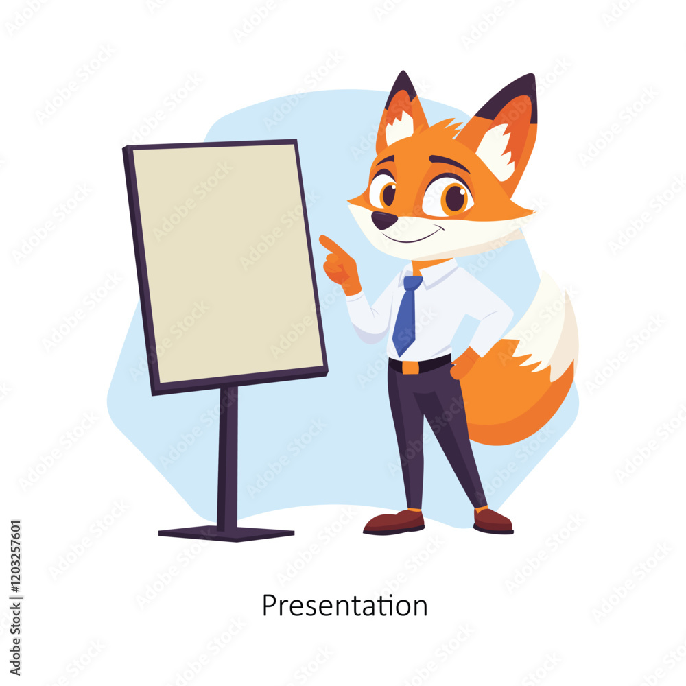 Poster presentation vector character illustration. eps 10 file