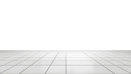 Fototapeta premium empty white tile floor isolated on transparent background cutout
