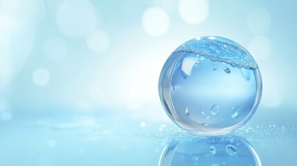 Abstract background with blue sphere for technology and space concepts