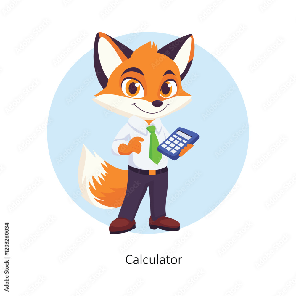 Poster calculator vector character illustration. eps 10 file