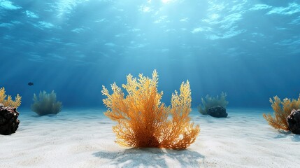 Golden Coral Underwater Scene