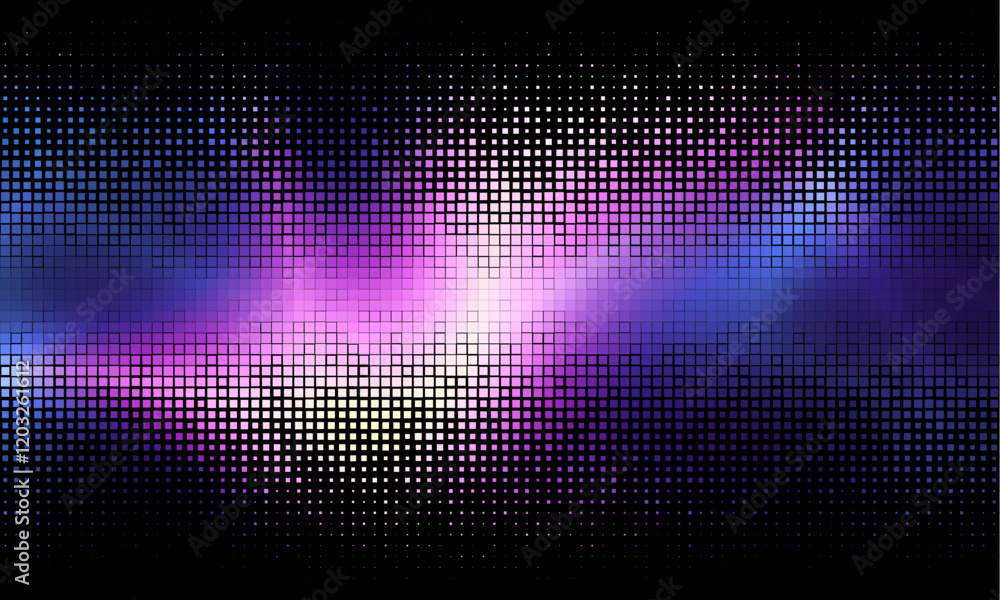 Poster this abstract digital background features vibrant purple and blue gradients blending with intricate 