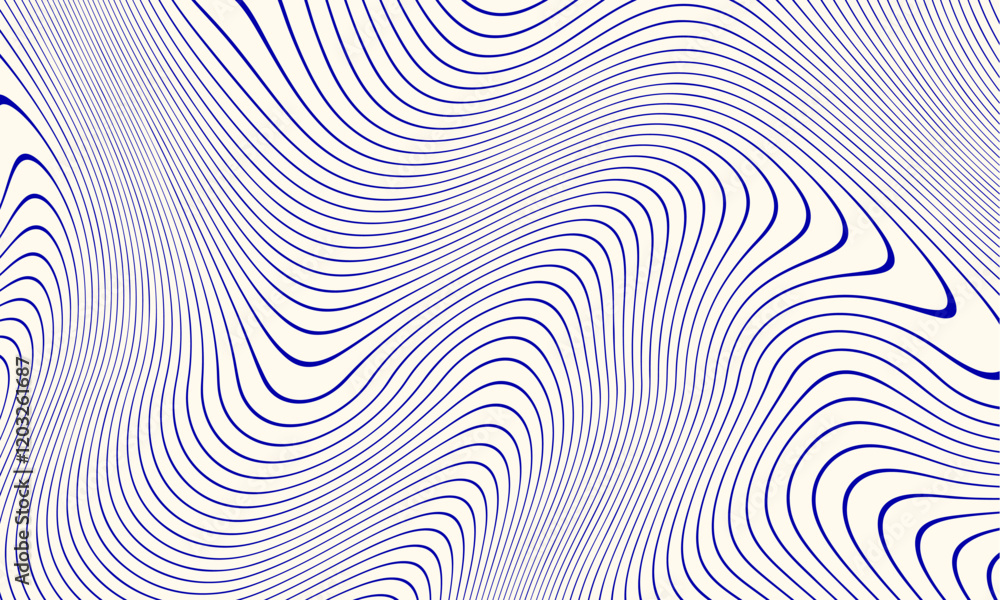 Aufkleber the captivating abstract blue lines pattern, which is set against a white background, features a dyn
