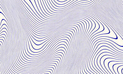 Fototapeta premium The captivating Abstract Blue Lines Pattern, which is set against a white background, features a dynamic and fluid design that