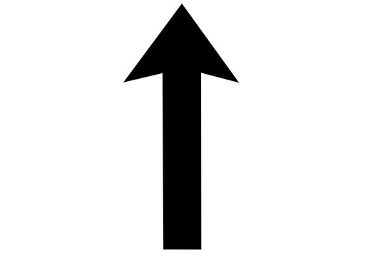 Straight black arrow graph up ward direction over transparent background. flat style tick icon for web site design, logo, app, UI design