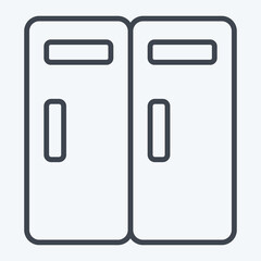 Icon Lockers. related to Kindergarten symbol. line style. design editable