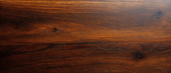 Smooth Dark Brown Wooden Surface with Natural Grain and Knots. Made with generative AI
