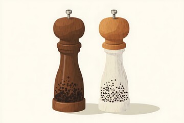 Wooden Pepper and Salt Mill Set