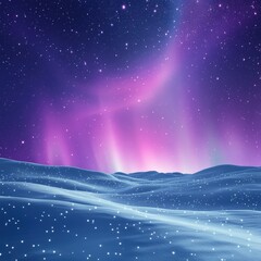 Fototapeta premium Stunning winter landscape under vibrant auroras in a snowy environment
