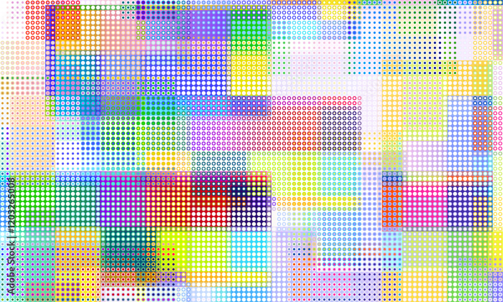 Leinwandbilder Pixilated abstract Energy background. Halftone effect. Vector image. Small particles with overlay moire effect