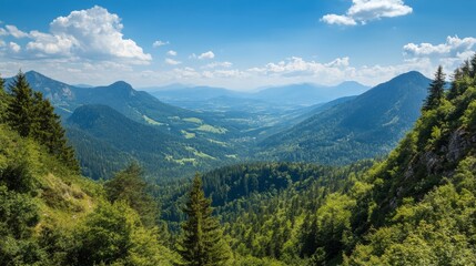 Obraz premium Mountain Forest View from Above for Travel and Nature Themes