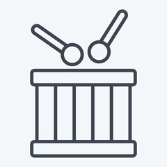 Icon Drum. related to Kindergarten symbol. line style. design editable