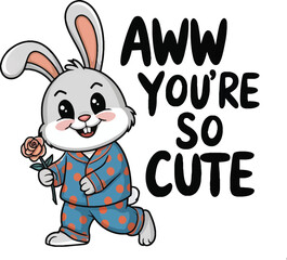 Cute Rabbit saying cute
