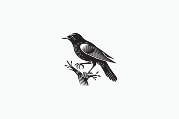 A Blackbird vector silhouette image made by adobe illustrator..eps