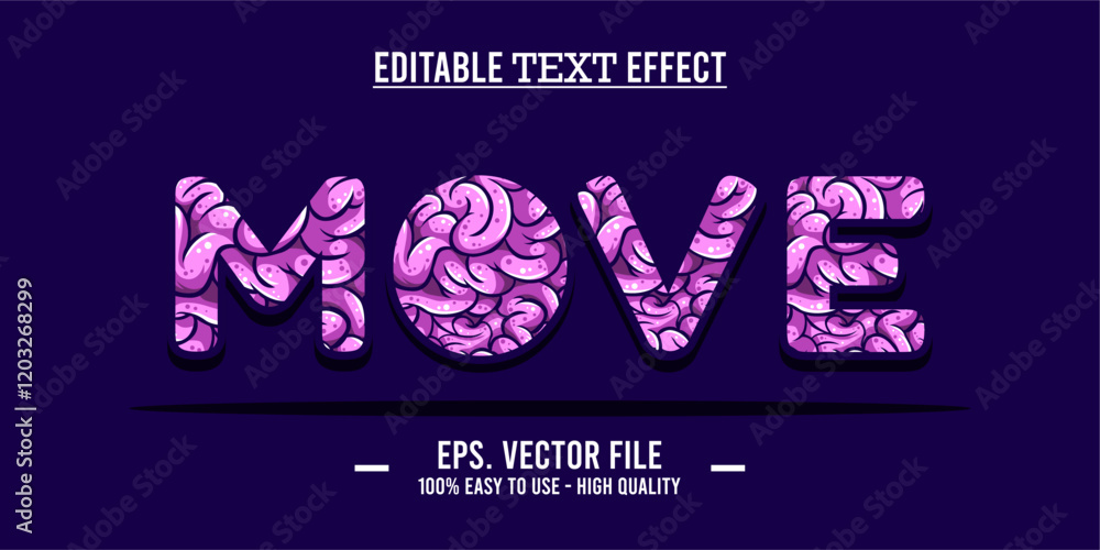 Poster move editable text effect concept