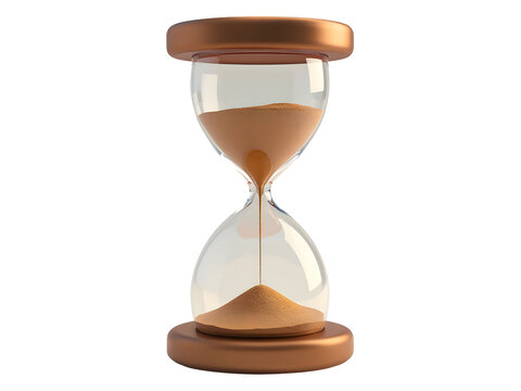 Elegant Hourglass isolated on transparent background. Cut out or PNG