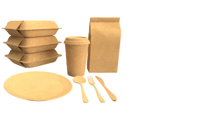 Eco friendly dish set with cutlery