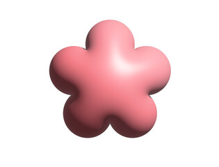 3D Y2K gradient pink vintage geometric cherry blossom flower icon