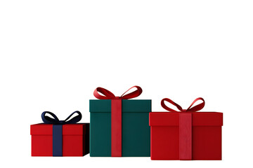 gift boxes - red and green presents with ribbons