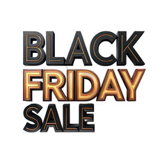 Obraz premium Black Friday Sale 3D Render Gold Black Luxury Elegant Design Promotion Deal Text Font Dark Offer 