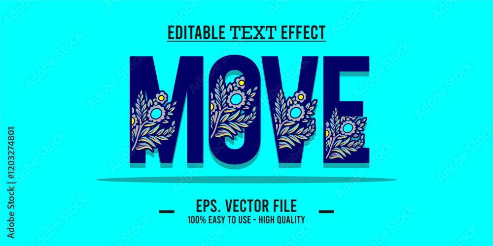 Poster move editable text effect concept