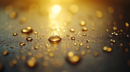 Light minimal background covered with delicate rain drops each one catching the light The transparent dew creates a serene atmosphere ideal for nature and beauty product presentations